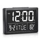 Digital Alarm Clock with Snooze, Small Clock/Table Clock, 6.3" LED Digital Calendar, 12/24H, Adjustable Brightness/Volume, Desk Clock for Bedroom, Living Room, Office - Black